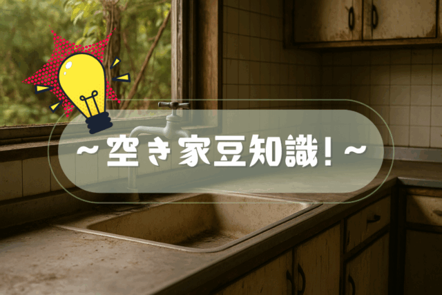 🏡空き家豆知識①空き家の水道、止めっぱなしって大丈夫？🚰